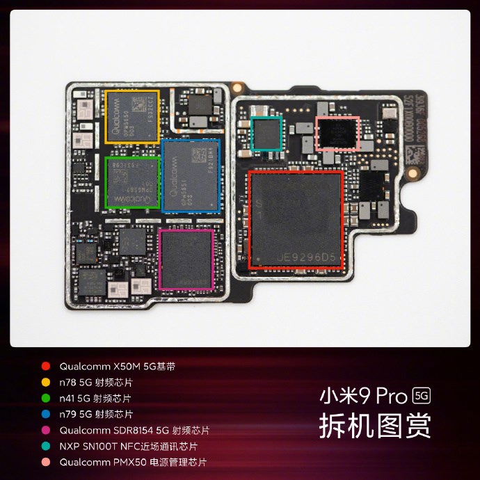 图解小米9 pro 5g构造:芯片,散热模块,充电模块都如何